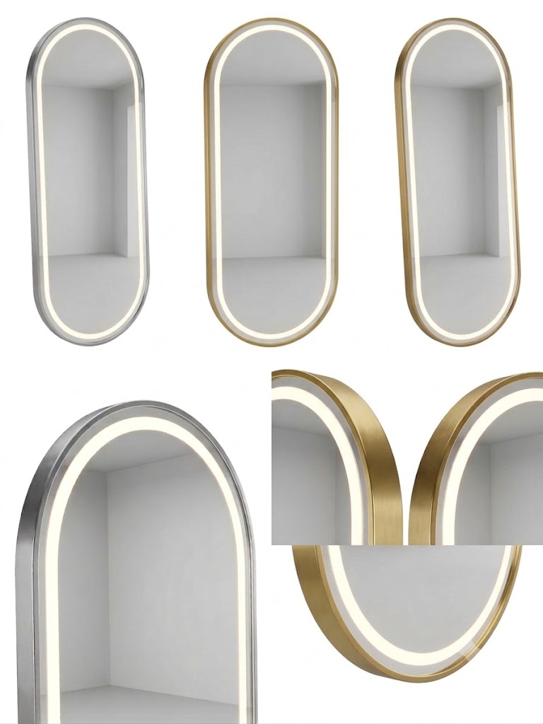 Espejo LED Ovalado Profesional (Gold &amp; Silver Edition)